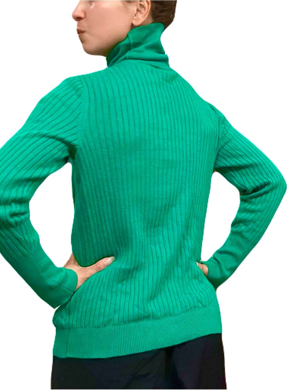 Talbots Emerald Ribbed Turtleneck Sweater - Picture 3 of 8